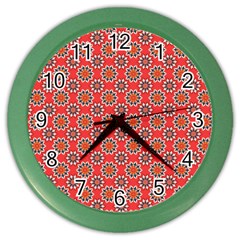 Floral Seamless Pattern Vector Color Wall Clocks by BangZart