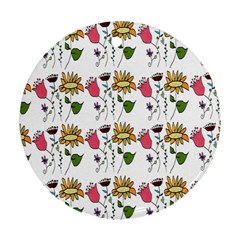 Handmade Pattern With Crazy Flowers Ornament (round) by BangZart