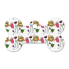 Handmade Pattern With Crazy Flowers Dog Tag Bone (one Side) by BangZart