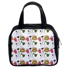 Handmade Pattern With Crazy Flowers Classic Handbags (2 Sides) by BangZart