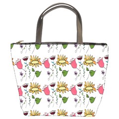 Handmade Pattern With Crazy Flowers Bucket Bags by BangZart