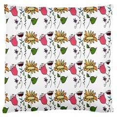 Handmade Pattern With Crazy Flowers Large Cushion Case (one Side) by BangZart