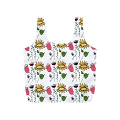 Handmade Pattern With Crazy Flowers Full Print Recycle Bags (s)  by BangZart