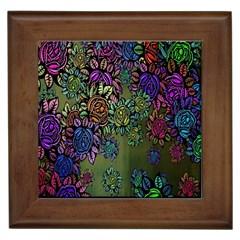 Grunge Rose Background Pattern Framed Tiles by BangZart