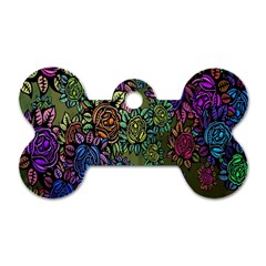 Grunge Rose Background Pattern Dog Tag Bone (one Side) by BangZart