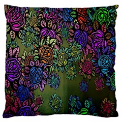 Grunge Rose Background Pattern Large Cushion Case (two Sides) by BangZart