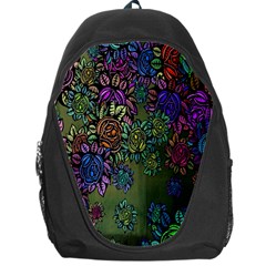 Grunge Rose Background Pattern Backpack Bag by BangZart