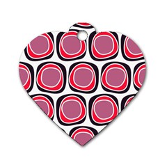 Wheel Stones Pink Pattern Abstract Background Dog Tag Heart (two Sides) by BangZart