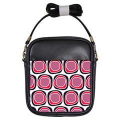 Wheel Stones Pink Pattern Abstract Background Girls Sling Bags by BangZart