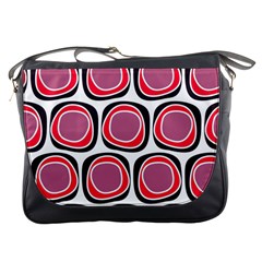 Wheel Stones Pink Pattern Abstract Background Messenger Bags by BangZart