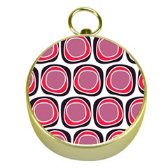 Wheel Stones Pink Pattern Abstract Background Gold Compasses by BangZart