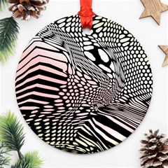 Abstract Fauna Pattern When Zebra And Giraffe Melt Together Ornament (round) by BangZart