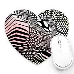 Abstract Fauna Pattern When Zebra And Giraffe Melt Together Heart Mousepads by BangZart