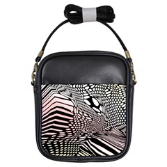 Abstract Fauna Pattern When Zebra And Giraffe Melt Together Girls Sling Bags by BangZart