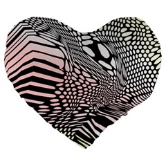 Abstract Fauna Pattern When Zebra And Giraffe Melt Together Large 19  Premium Heart Shape Cushions by BangZart