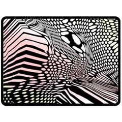 Abstract Fauna Pattern When Zebra And Giraffe Melt Together Double Sided Fleece Blanket (large)  by BangZart