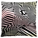 Abstract Fauna Pattern When Zebra And Giraffe Melt Together Large Flano Cushion Case (One Side) Front