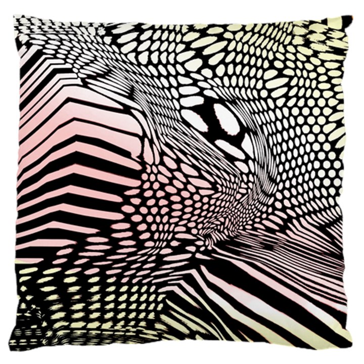 Abstract Fauna Pattern When Zebra And Giraffe Melt Together Large Flano Cushion Case (One Side)