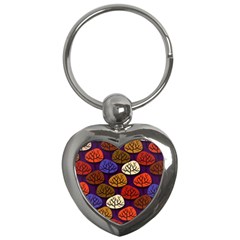 Colorful Trees Background Pattern Key Chains (heart)  by BangZart