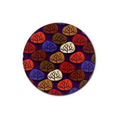 Colorful Trees Background Pattern Rubber Coaster (round)  by BangZart