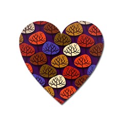 Colorful Trees Background Pattern Heart Magnet by BangZart