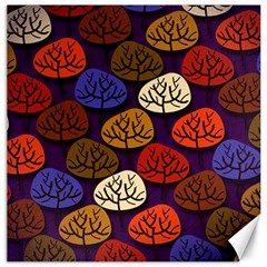 Colorful Trees Background Pattern Canvas 16  X 16  