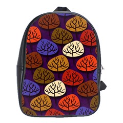 Colorful Trees Background Pattern School Bags(large)  by BangZart