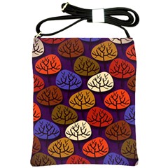 Colorful Trees Background Pattern Shoulder Sling Bags by BangZart