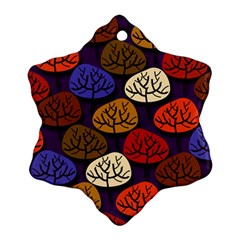 Colorful Trees Background Pattern Ornament (snowflake) by BangZart