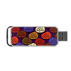 Colorful Trees Background Pattern Portable Usb Flash (one Side) by BangZart