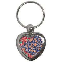 Floral Seamless Pattern Vector Texture Key Chains (heart)  by BangZart