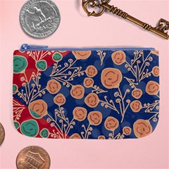 Floral Seamless Pattern Vector Texture Large Coin Purse