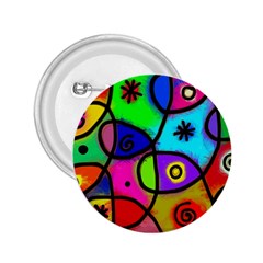 Digitally Painted Colourful Abstract Whimsical Shape Pattern 2 25  Buttons by BangZart