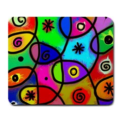 Digitally Painted Colourful Abstract Whimsical Shape Pattern Large Mousepads by BangZart