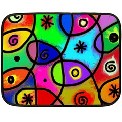 Digitally Painted Colourful Abstract Whimsical Shape Pattern Fleece Blanket (mini) by BangZart