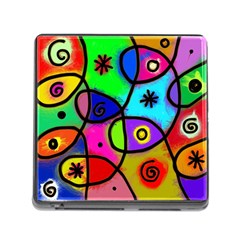 Digitally Painted Colourful Abstract Whimsical Shape Pattern Memory Card Reader (square) by BangZart