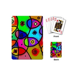 Digitally Painted Colourful Abstract Whimsical Shape Pattern Playing Cards (mini)  by BangZart