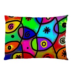 Digitally Painted Colourful Abstract Whimsical Shape Pattern Pillow Case (two Sides) by BangZart