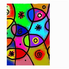 Digitally Painted Colourful Abstract Whimsical Shape Pattern Small Garden Flag (two Sides) by BangZart