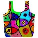 Digitally Painted Colourful Abstract Whimsical Shape Pattern Full Print Recycle Bags (L)  Front