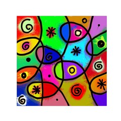 Digitally Painted Colourful Abstract Whimsical Shape Pattern Small Satin Scarf (square) by BangZart