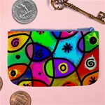 Digitally Painted Colourful Abstract Whimsical Shape Pattern Large Coin Purse Back