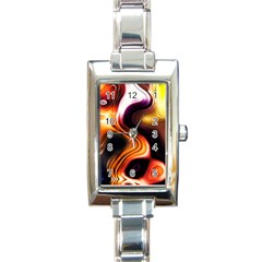 Colourful Abstract Background Design Rectangle Italian Charm Watch by BangZart