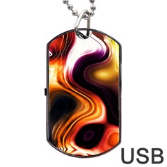 Colourful Abstract Background Design Dog Tag Usb Flash (two Sides) by BangZart