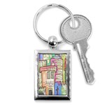 A Village Drawn In A Doodle Style Key Chains (Rectangle)  Front