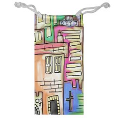 A Village Drawn In A Doodle Style Jewelry Bag by BangZart