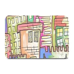 A Village Drawn In A Doodle Style Plate Mats by BangZart