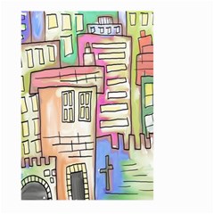 A Village Drawn In A Doodle Style Large Garden Flag (two Sides) by BangZart