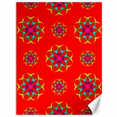 Rainbow Colors Geometric Circles Seamless Pattern On Red Background Canvas 36  X 48   by BangZart