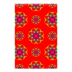 Rainbow Colors Geometric Circles Seamless Pattern On Red Background Shower Curtain 48  X 72  (small)  by BangZart